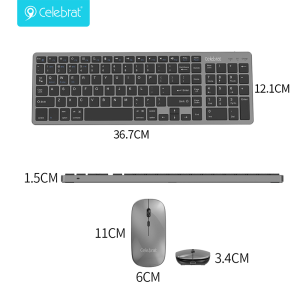 Celebrat KB-05 4-Device Wireless Keyboard & Mouse Size