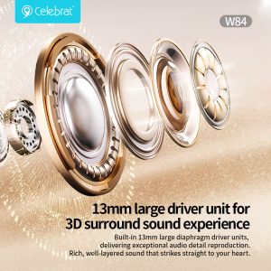 13mm large driver unit for 3D surround sound experience