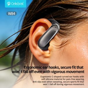 Ergonomic ear hooks, secure fit that won't fall off even with vigorous movement