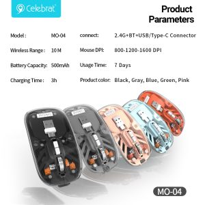 Celebrat MO-04 Wholesaler Silent 4‑DPI Wireless Mouse Product Parameters