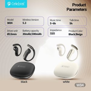 Celebrat W84 8g Open-Ear 3D Surround TWS Earbuds Product Parameters