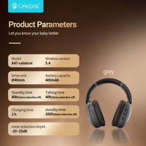 Celebrat A47 40mm Hi-Fi ANC Headphones Product Parameters