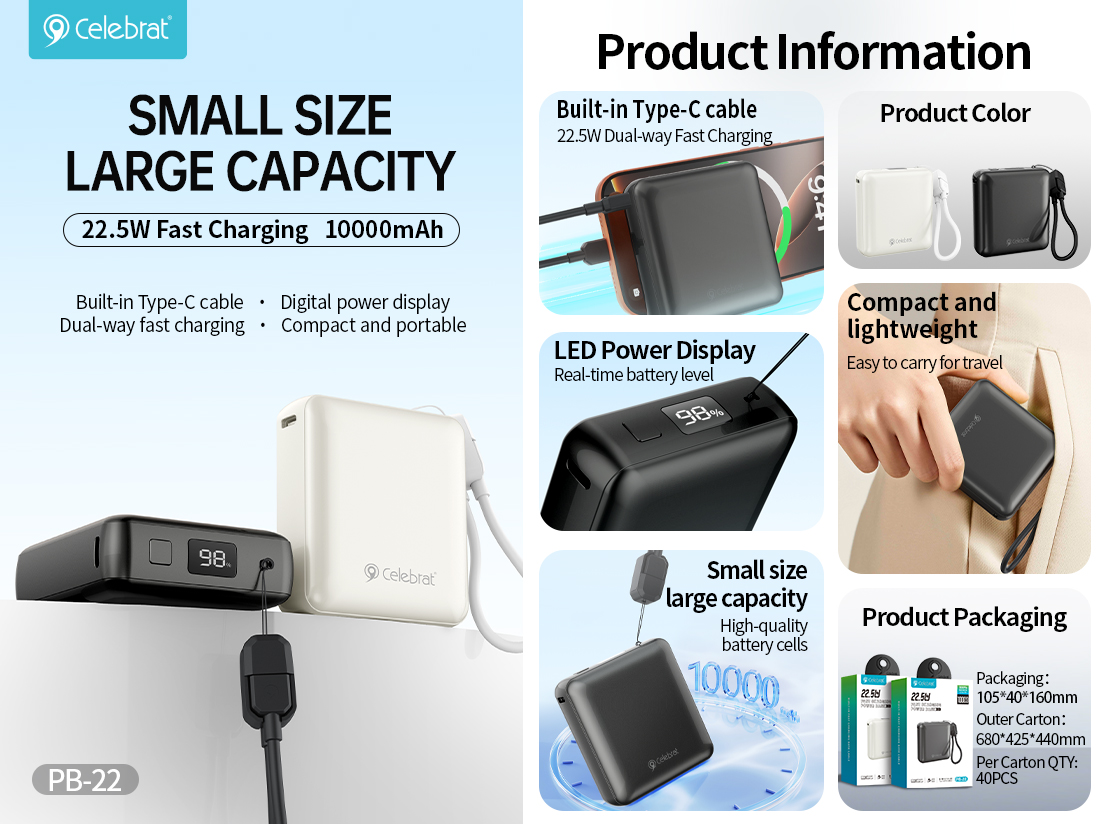 Celebrat Wholesale Only PB-22 Mini Power Bank Product Information