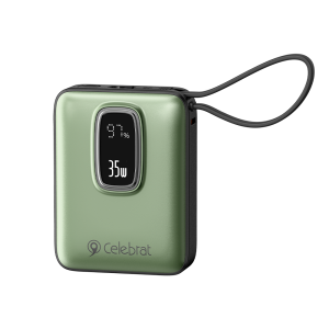 Celebrat PB-23 Green 35W LED Power Bank with Type-C Cable for 3 Devices