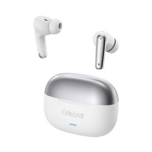 Celebrat White W85 Hybrid ANC & ENC Earbuds For Bulk