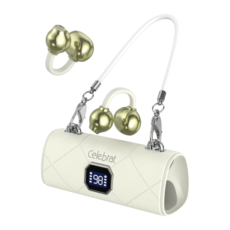 Celebrat Wholesale Beige W87 Low Leakage Open Ear Clip TWS Earbuds