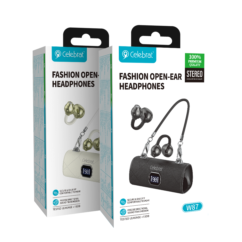 Celebrat Wholesale W87 Low Leakage Open Ear Clip TWS Earbuds Product Packaging
