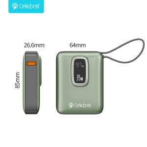 Celebrat PB-23 35W LED Power Bank with Type-C Cable for 3 Devices Size