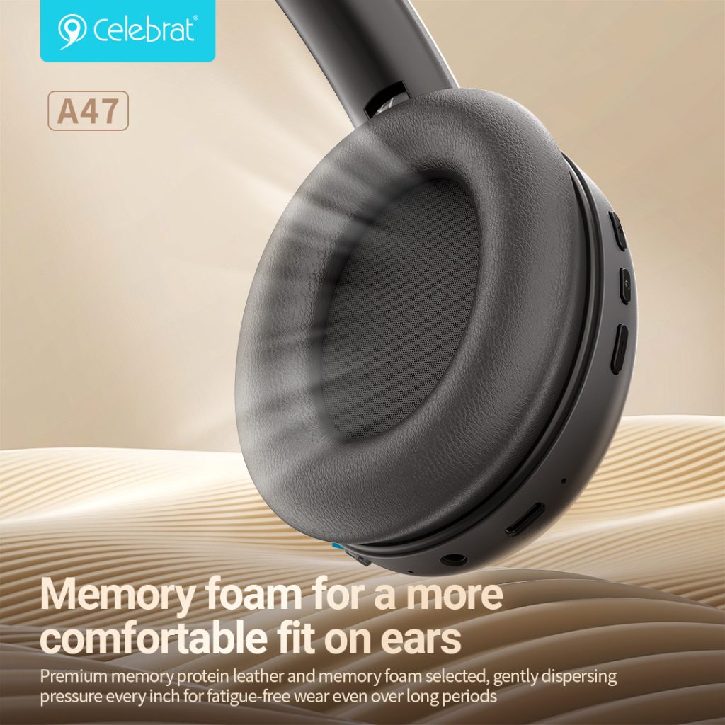 Memory foam for a more comfortable fit on ears
