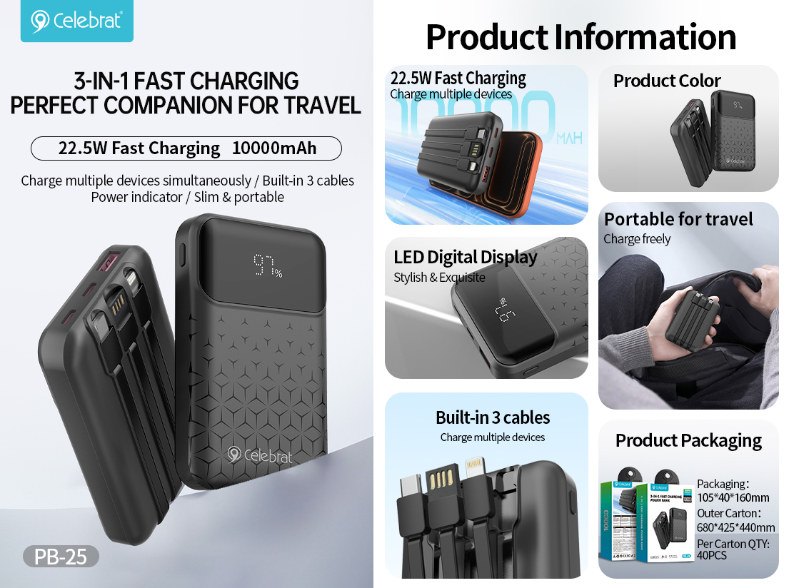 Celebrat PB-25 Power Bank Product Information