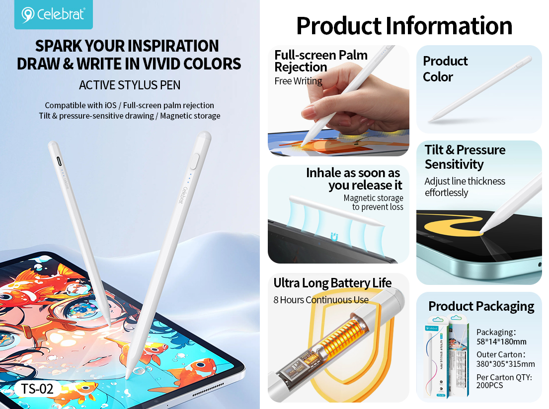 TS-02 stylus pen for iPad