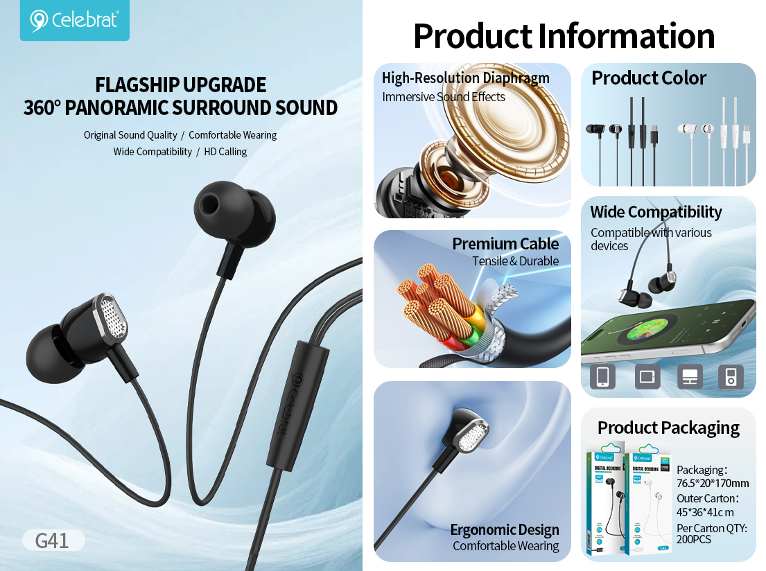 G41 Type-C Wired Earphones
